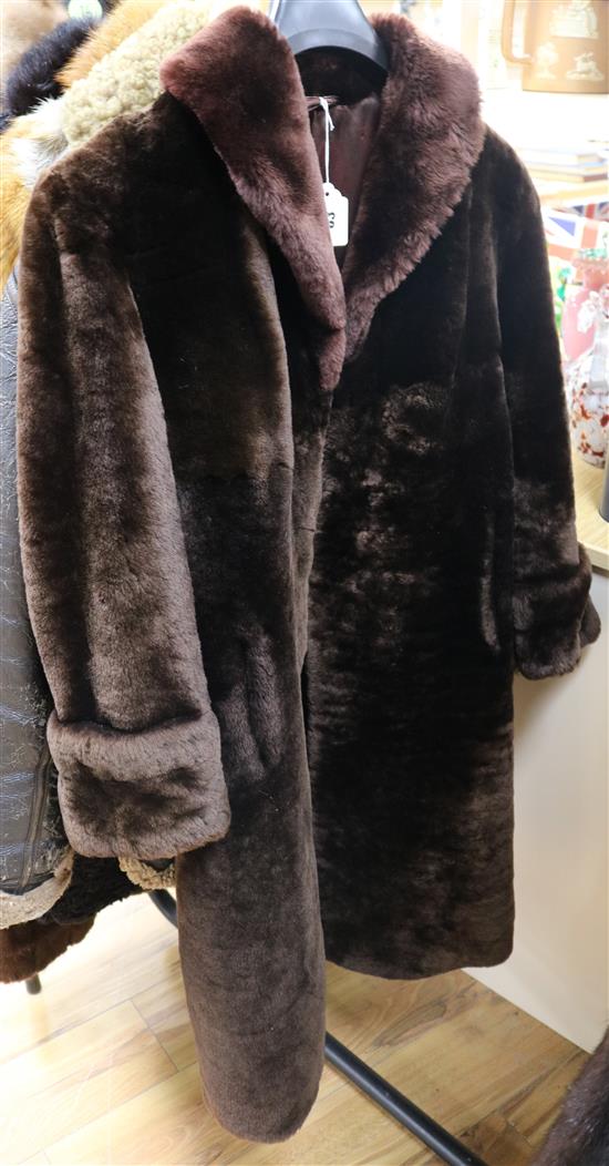 A brown beaver mink coat